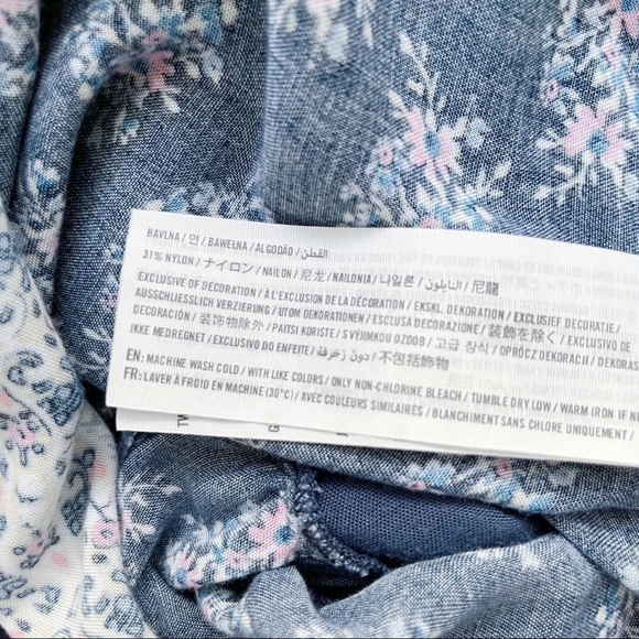 Abercrombie & Fitch • Floral Lace Trim Romper in Navy, Cutout Back, Size Small - Picture 14 of 14